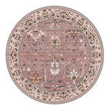 Runder Vintage-Teppich mit Blumenmuster